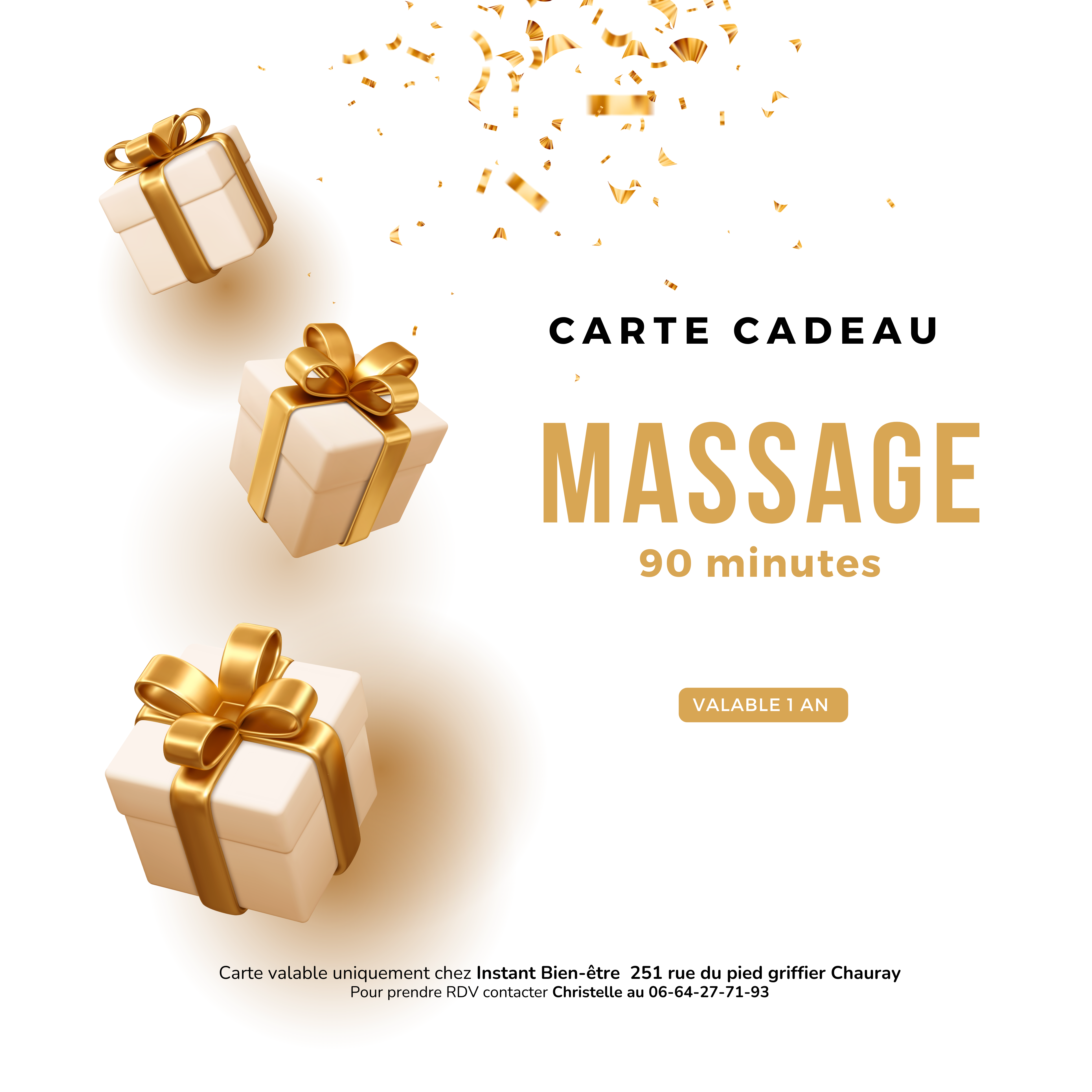 Carte cadeau massage 90 minutes