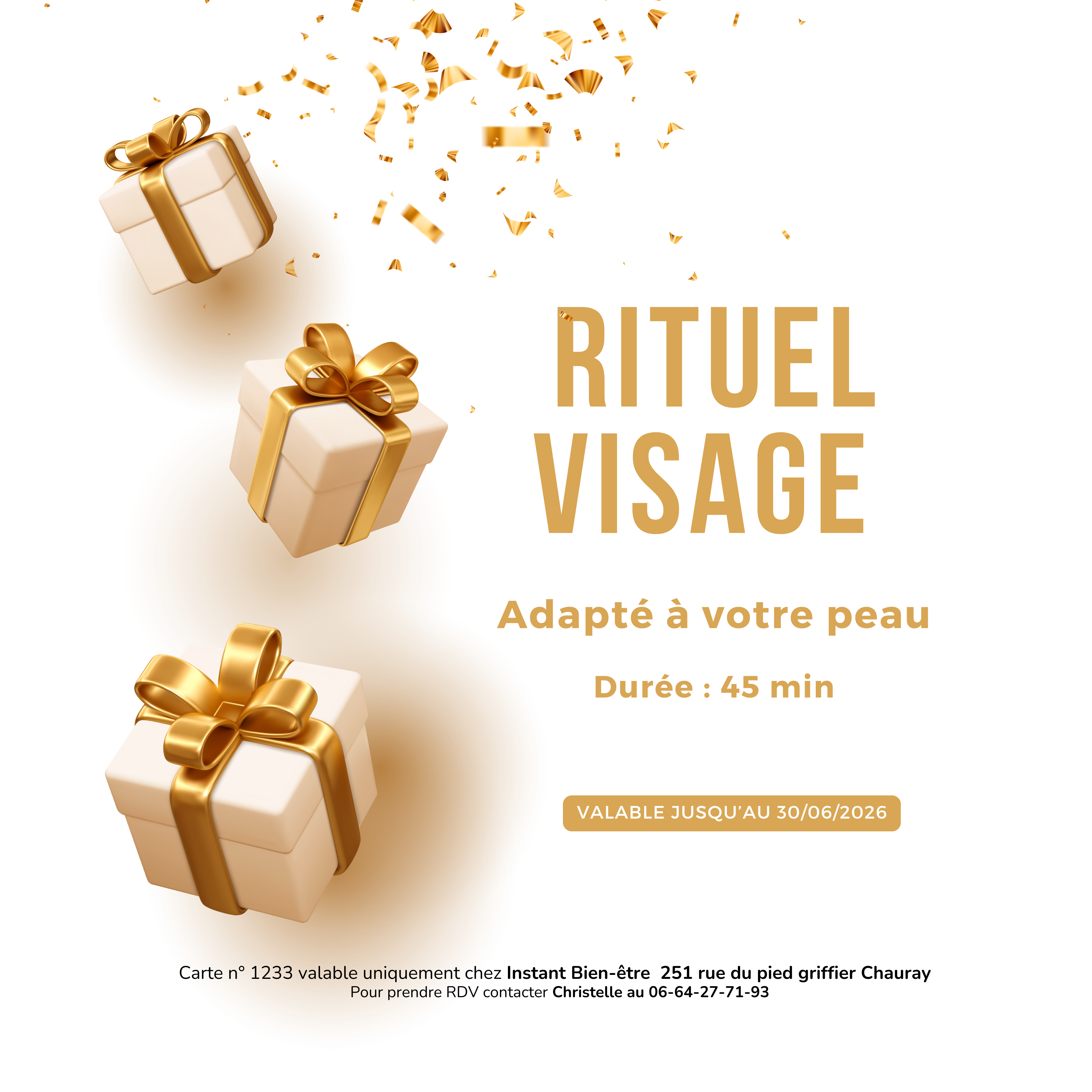 Carte cadeau rituel visage 45 minutes